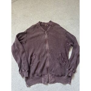 FP One Bomber brown 100% cotton jacket long sleeve full zip *no size*